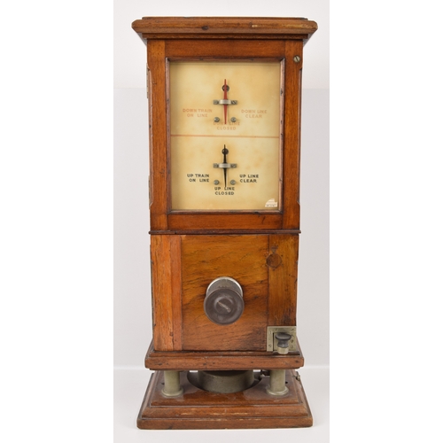 267 - Signal Box Instruments, Fletchers double line instrument, needles free moving, no key for the door b... 