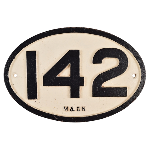 285 - Cast iron sign, Midland & Great Northern Railway bridgeplate 142, from an over bridge close to N... 