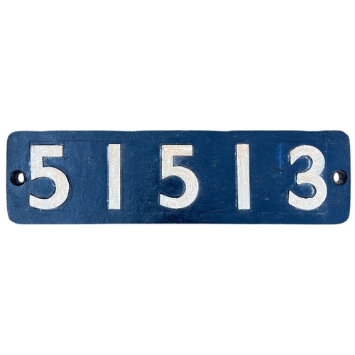 243 - Smokebox plate, 51513, from ex Lancashire and Yorkshire Railway 568 class 0-6-0. This locomotive was... 