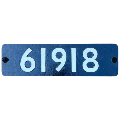 298 - Smokebox plate, from 1931 built Gresley K3, 61918. In BR days, its allocations included, Doncaster, ... 