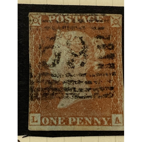 69 - 1840 Penny Black 4 margin L- A matched with 1841 Penny Red