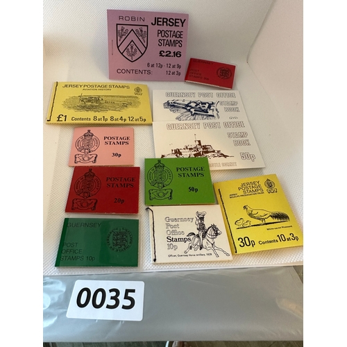 35 - Jersey & Guernsey stamps in stamp books