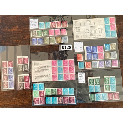 128 - GB Machins inc. blocks, strips and single defins 1971-81