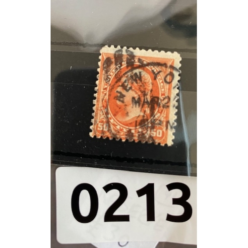 213 - US 50c Jefferson orange stamp Scott #260 high cat value, New York cancel