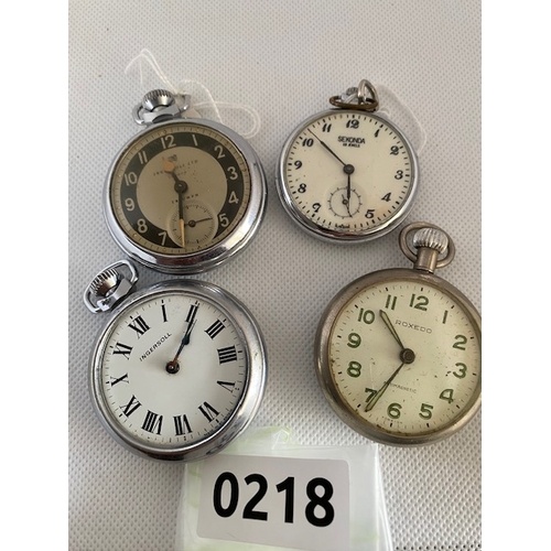 218 - Vintage watches (4) Ingersoll x 2 including one Triumph, Seconda 18 Jewels USSR  and Roxedo Antimagn... 