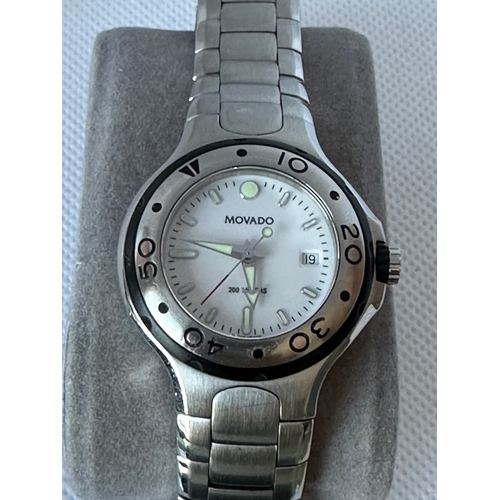 28 - Ladies quality Movado sports watch, fitting up to 16cm circumference wrist. New battery fitted and w... 