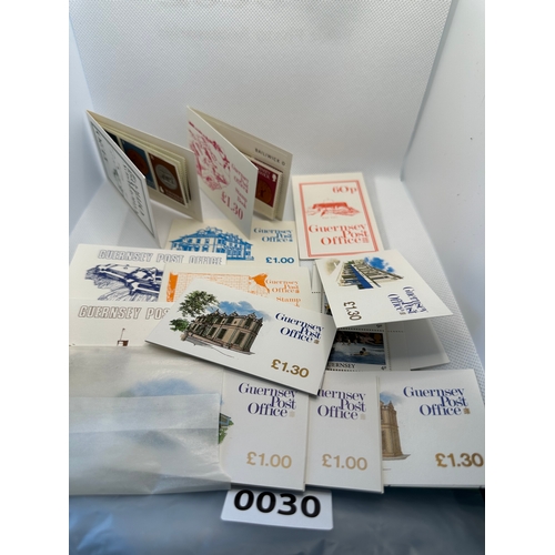 30 - small Collection of Guernsey mint stamps in Stamp Booklets