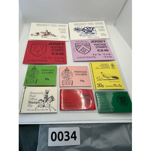 34 - Jersey & Guernsey stamps in stamp books