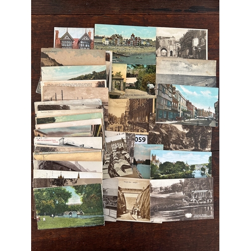 59 - c50 edwardian postcards & stamps UK street and coastal