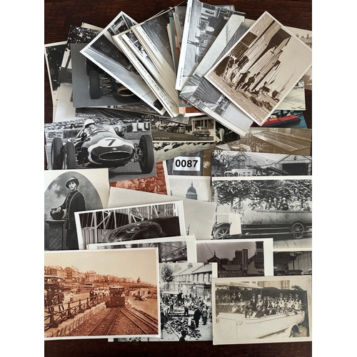 87 - approx 75 vintage postcards with reproduction pictures having transport interest from late 19th cent... 