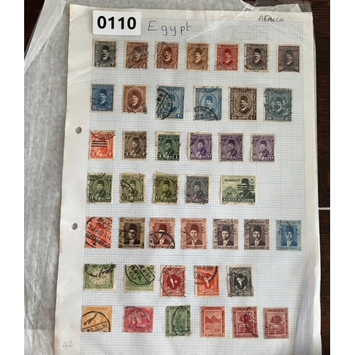 110 - EGYPT early stamps including overprints. Egyptian stamps used hinged on 2 album sheets