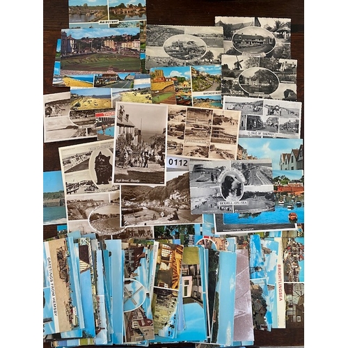 112 - A small collection of c. 70 vintage postcards from South England 2/3 unused and 24 having early deci... 