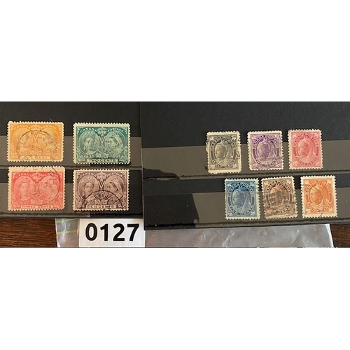 127 - CANADA 1897 inc. QV 60th anniversary stamps 1,2,3 and 10c. High cat value $ 118