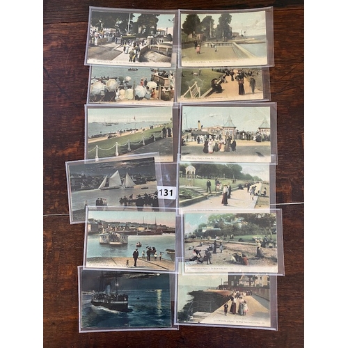 131 - COWES ISLE OF WIGHT 12 colour Edwardian and early 20th century postcards 4 with stamps  with steamer... 