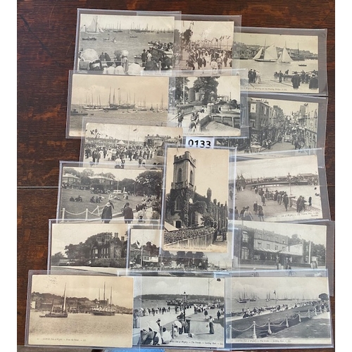 133 - COWES ISLE OF WIGHT 16 used with stamps Edwardian and early postcards with fabulous busy High St PC,... 