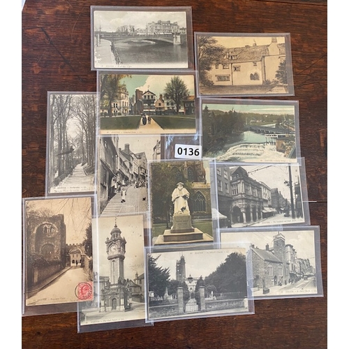 136 - EXETER DEVON 12 Edwardian and early 20th century postcards, all used with stamps,  inc coloured (3) ... 