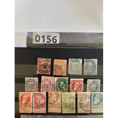 156 - BELGIAN early stamps, Leopold ll, c.1900 on stock card including some nice clear Bruxelles  cancels