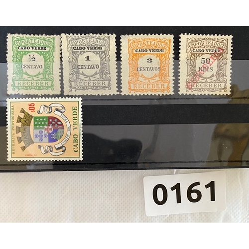 161 - CAPE VERDE postage due stamps part set from 1904 including 50 REIS brown overprinted 
