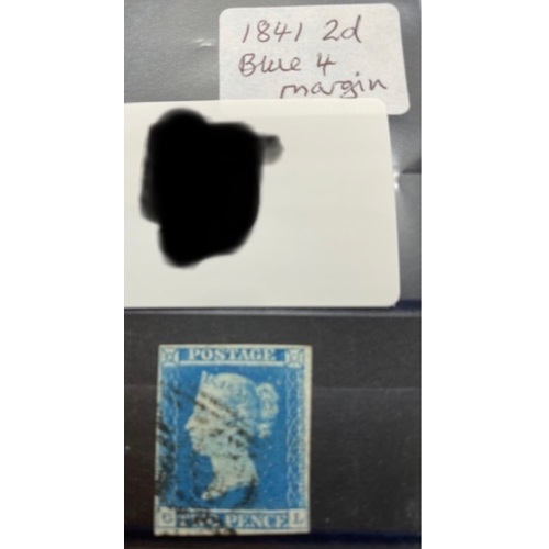 126 - 1841 2 pence blue stamp, 4 margin, GB QV