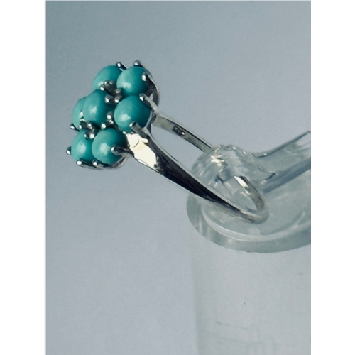 209 - 925 silver turquoise ring, size P 1/2