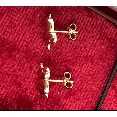 315 - 9ct gold earrings - baby elephant