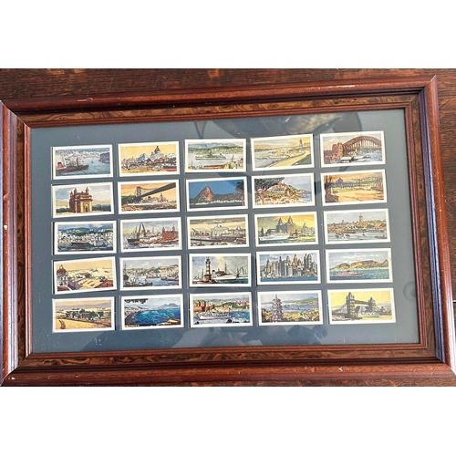 330 - Cigarette Cards in interchangeable frame, 48cm x 32cm external frame measurements. Cards included Ew... 