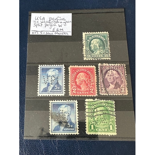 346 - USA perfin stamps