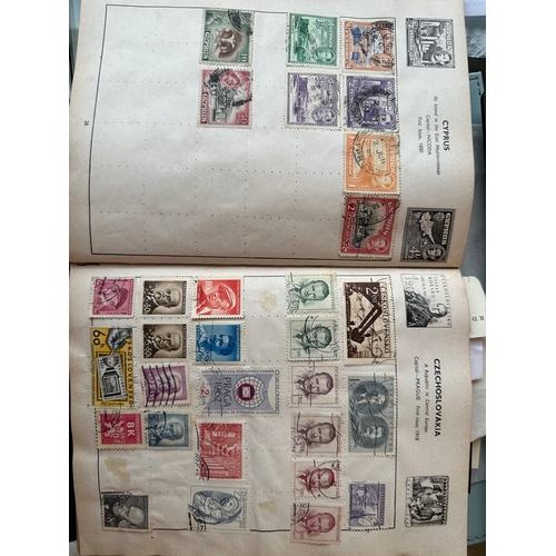 455 - IMPROVED vintage stamp album by Stanley Gibbons with colour world maps, GB (QV onwards), commonwealt... 