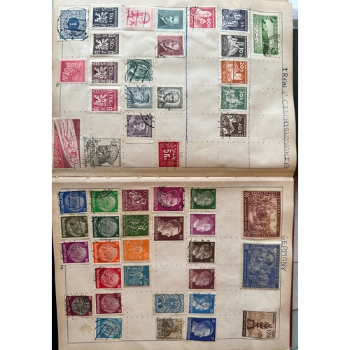 455 - IMPROVED vintage stamp album by Stanley Gibbons with colour world maps, GB (QV onwards), commonwealt... 