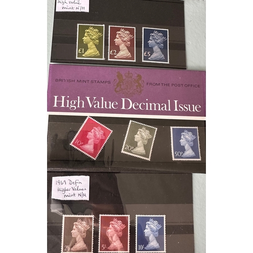 469 - High Value GB stamps inc 1970 presentation pack