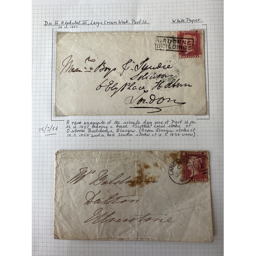 27 - UK Postal History GB QV 1855 -1879 selection of 22 covers with Penny Reds mixed interest