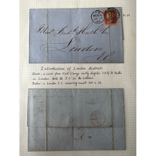 27 - UK Postal History GB QV 1855 -1879 selection of 22 covers with Penny Reds mixed interest