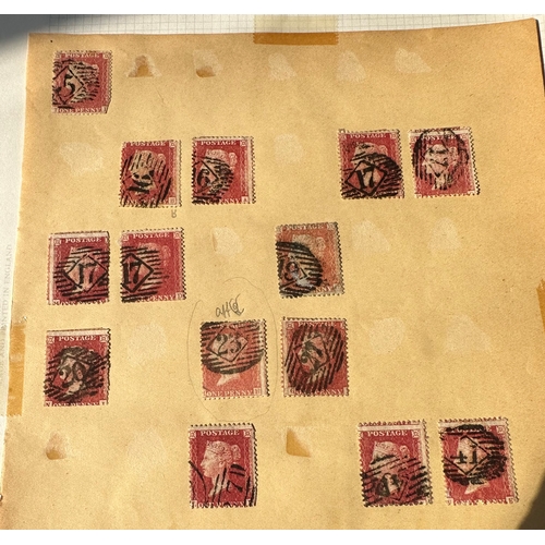 40 - UK GB Penny red stars stamps selection of 94 used examples, probably an original batch,  interesting... 