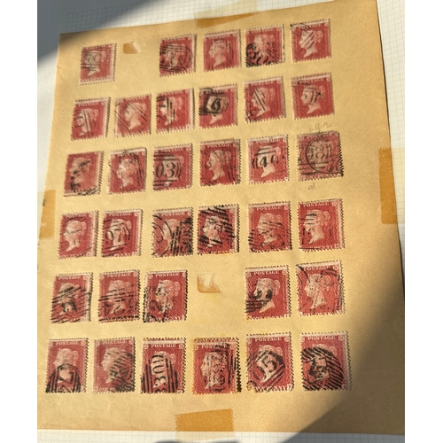 40 - UK GB Penny red stars stamps selection of 94 used examples, probably an original batch,  interesting... 