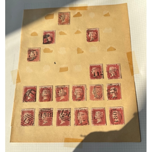 40 - UK GB Penny red stars stamps selection of 94 used examples, probably an original batch,  interesting... 