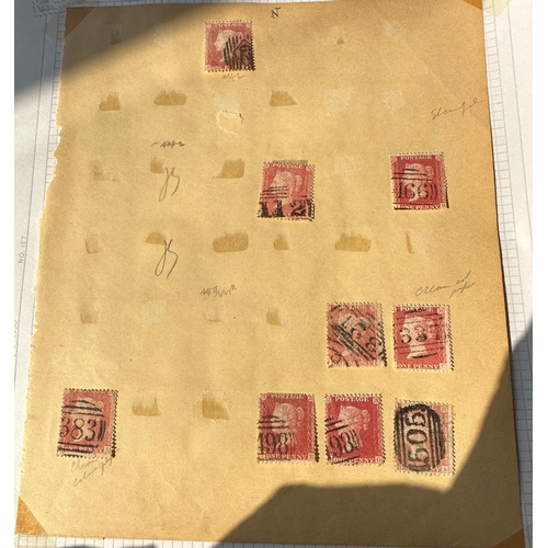 40 - UK GB Penny red stars stamps selection of 94 used examples, probably an original batch,  interesting... 