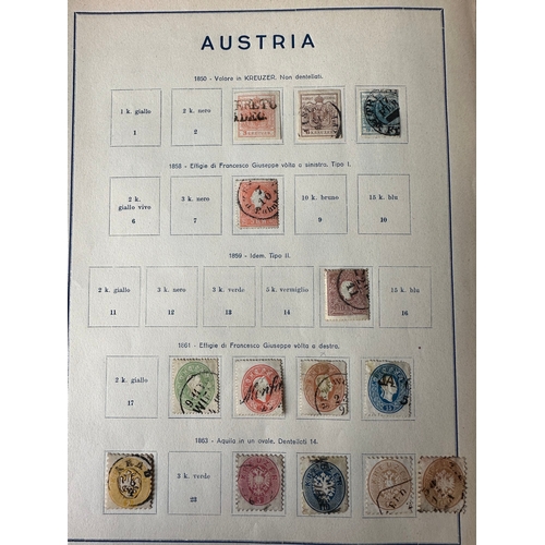 134 - AUSTRIA loose leaf stamp sheets album comprising used and mint sets of stamps 1850 - 1948, many bett... 