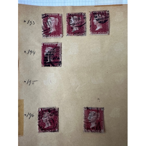 151 - UK GB QV 1864 - 1879 1p red stamps plates 71 - 221 incomplete and duplicated plate numbers, mainly s... 