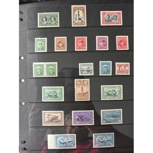 425 - CANADA Commonwealth 1930's - 1951 KG6 Mint u.m. stamp selection, inc coils on Prinz ( Hagner style )... 