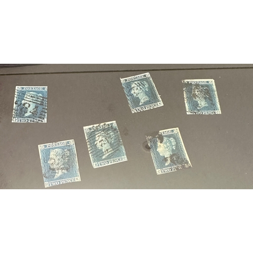 454 - UK GB 2d blue 1841 imperforate stamp selection (12) inc. pair on Hagner stocksheet, the twopenny sta... 