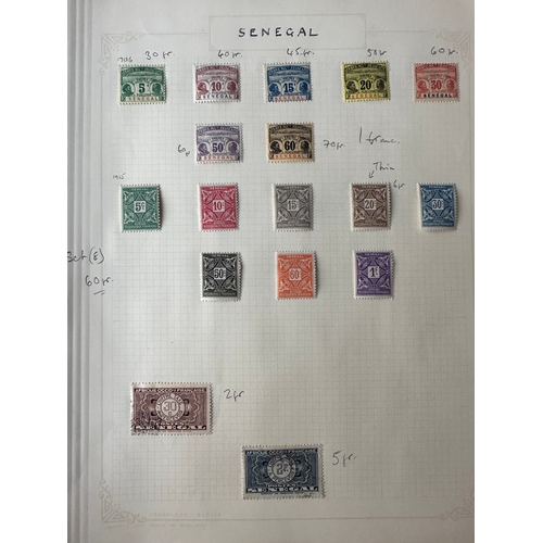 147 - FRENCH COLONIES etc selection of stamps on album sheets - almost all African. Many mint from 1892 to... 