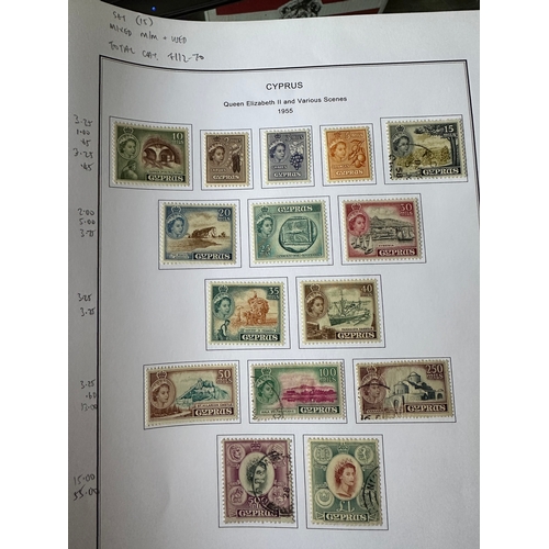 150 - CYPRUS commonwealth mint and used stamps on album sheets / pages (45) from QV 1880 including some go... 