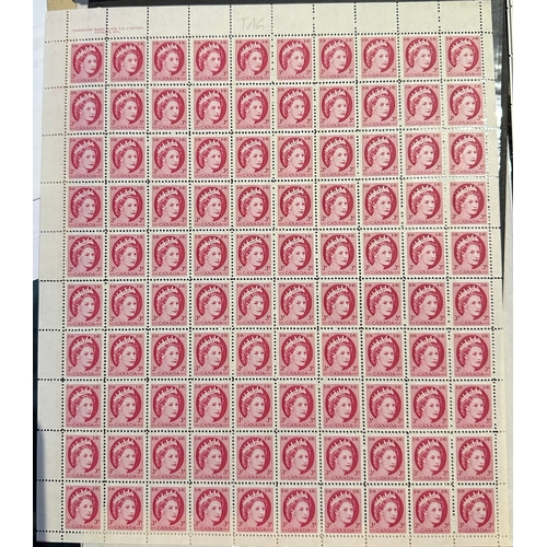 188 - CANADA 1954 -1962 defin 3c, QE2, with two phosphor bands - three u.m. sheets of 100, SG465, 300 @ £1... 