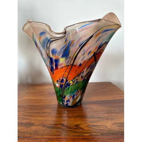 2 - Original designer Art Glass metal fusion vase, unique piece signed by the artist, 20cm tall. Please ... 