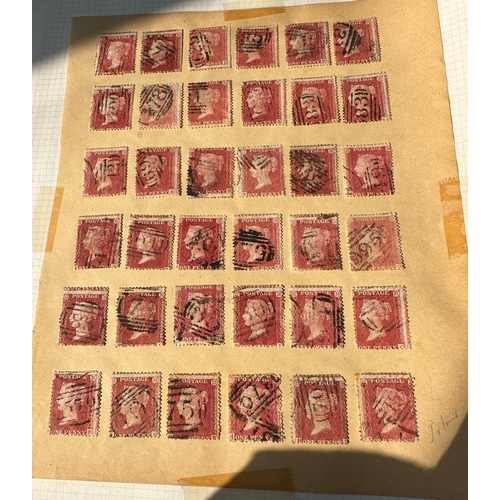 39 - UK GB Penny red stars stamps selection of 94 used examples, probably an original batch,  interesting... 