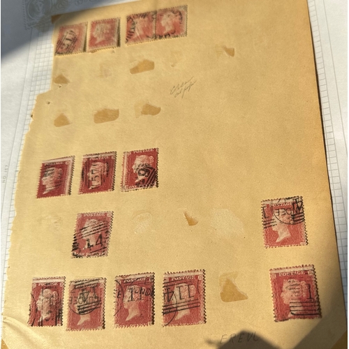 39 - UK GB Penny red stars stamps selection of 94 used examples, probably an original batch,  interesting... 