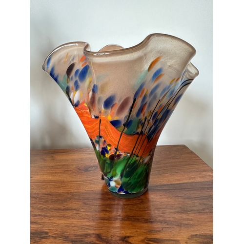 2 - Original designer Art Glass metal fusion vase, unique piece signed by the artist, 20cm tall. Please ... 