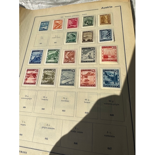 134 - AUSTRIA loose leaf stamp sheets album comprising used and mint sets of stamps 1850 - 1948, many bett... 