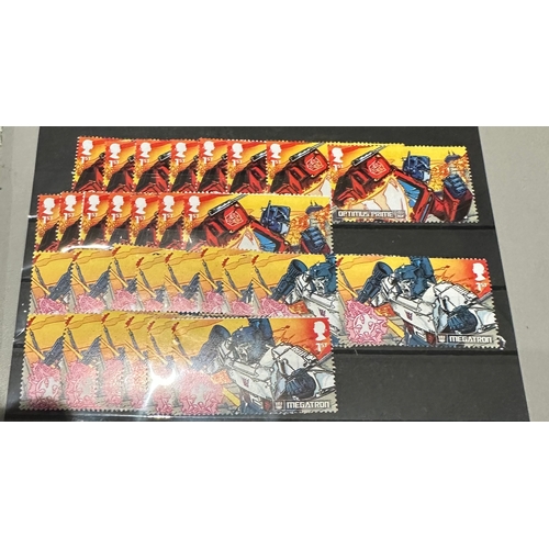 162 - Transformers illustrated first class stamps (30) mint nh, face value £ 49.50