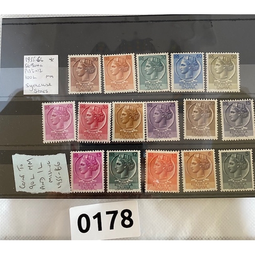 179 - ITALY 1950's Syracuse stars / coins almost complete set  ( missing 2 stamps )